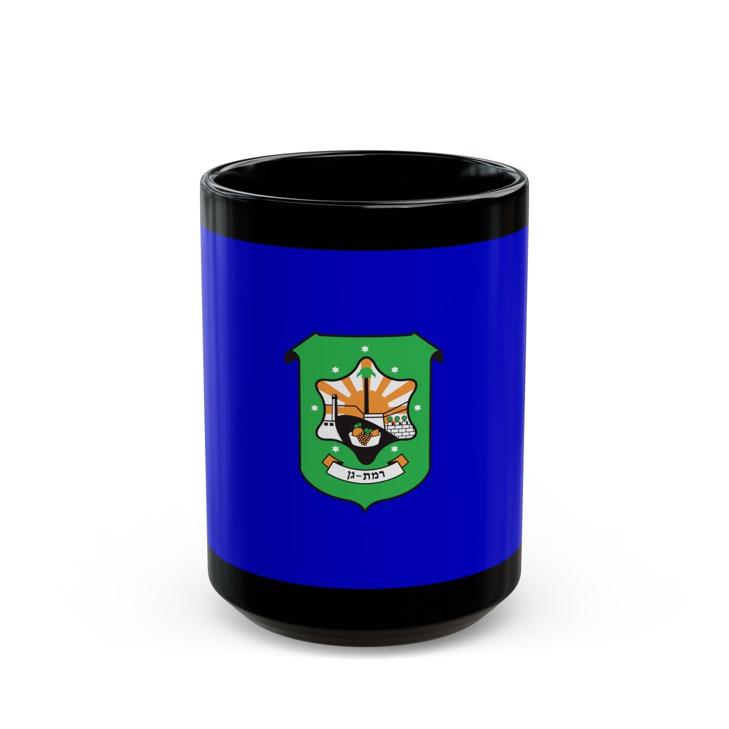 Flag of Ramat Gan Israel - Black Coffee Mug-15oz-The Sticker Space