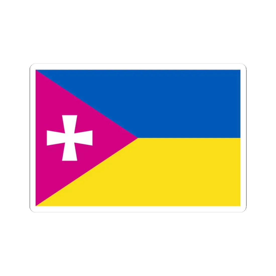 Flag of Raspberry Ukraine 2014 (Ukraine) STICKER Vinyl Kiss-Cut Decal 3 Inch White - The Sticker Space