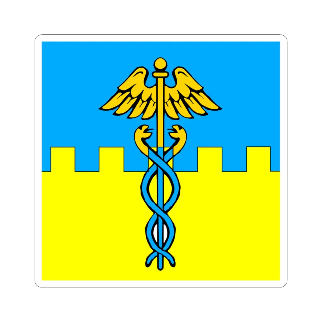 Flag of Rava-Ruska variant (Ukraine) STICKER Vinyl Kiss-Cut Decal 3 Inch White - The Sticker Space