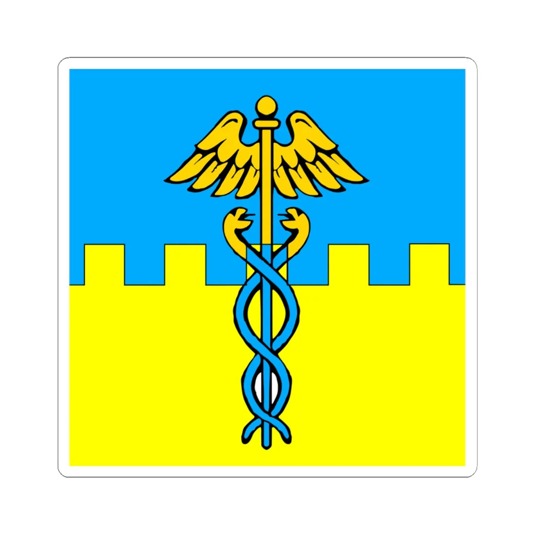 Flag of Rava-Ruska variant (Ukraine) STICKER Vinyl Kiss-Cut Decal 4 Inch White - The Sticker Space