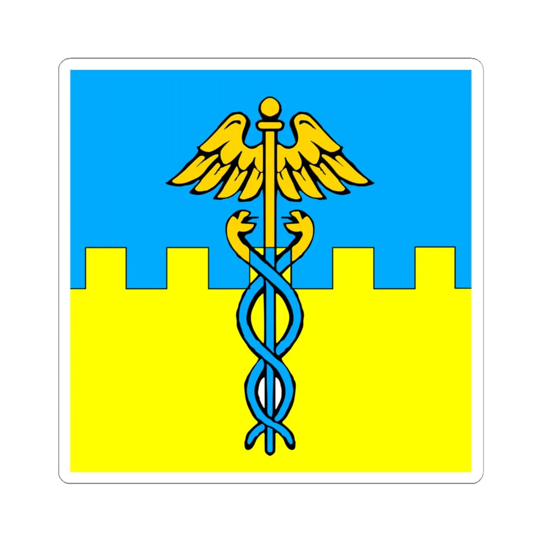 Flag of Rava-Ruska variant (Ukraine) STICKER Vinyl Kiss-Cut Decal 6 Inch White - The Sticker Space