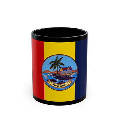 Flag of Rayong Province Thailand - Black Coffee Mug-11oz-The Sticker Space