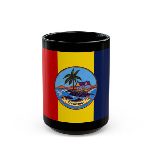 Flag of Rayong Province Thailand - Black Coffee Mug-15oz-The Sticker Space