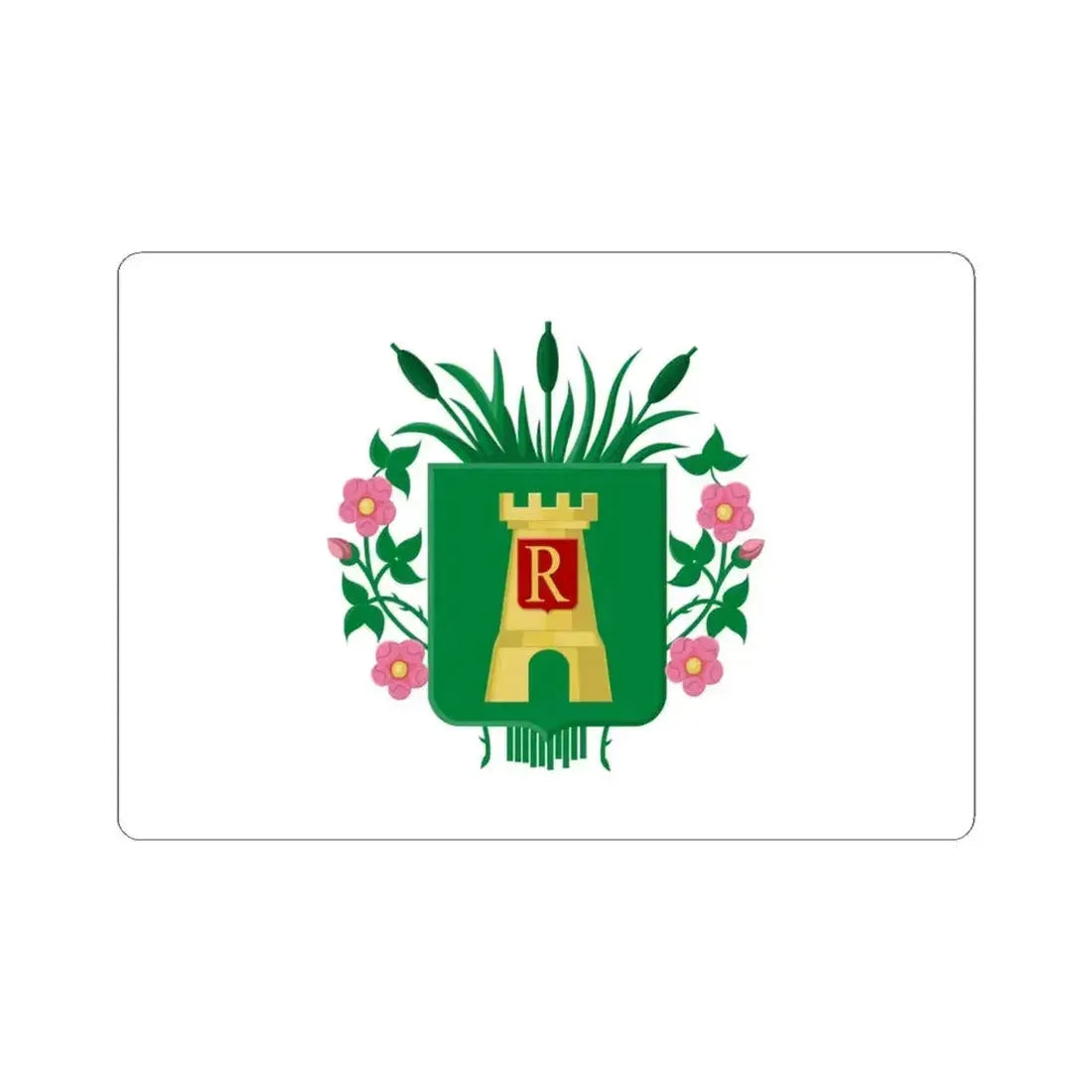 Flag of Rebecq (Belgium) STICKER Vinyl Kiss-Cut Decal 4 Inch White - The Sticker Space