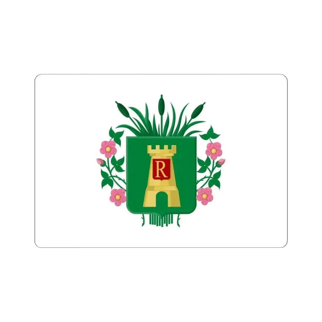 Flag of Rebecq (Belgium) STICKER Vinyl Kiss-Cut Decal 6 Inch White - The Sticker Space