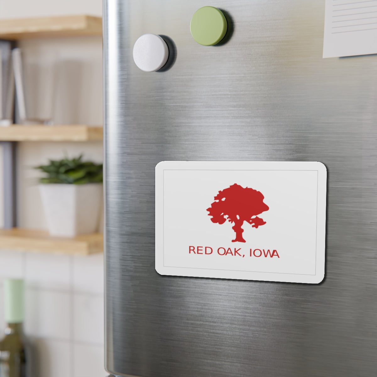 Flag of Red Oak Iowa - Die-Cut Magnet-The Sticker Space