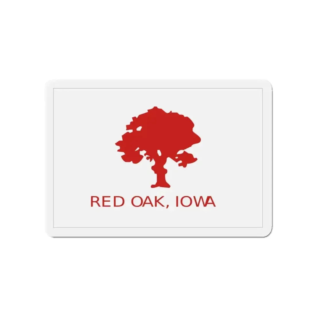 Flag of Red Oak Iowa - Refrigerator Magnet - The Sticker Space