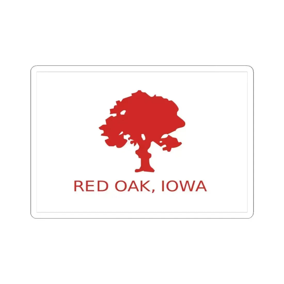 Flag of Red Oak Iowa (United States) STICKER Vinyl Kiss-Cut Decal 4 Inch White - The Sticker Space