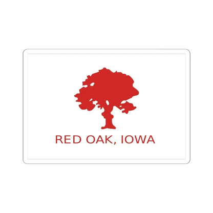 Flag of Red Oak Iowa (United States) STICKER Vinyl Kiss-Cut Decal 6 Inch White - The Sticker Space