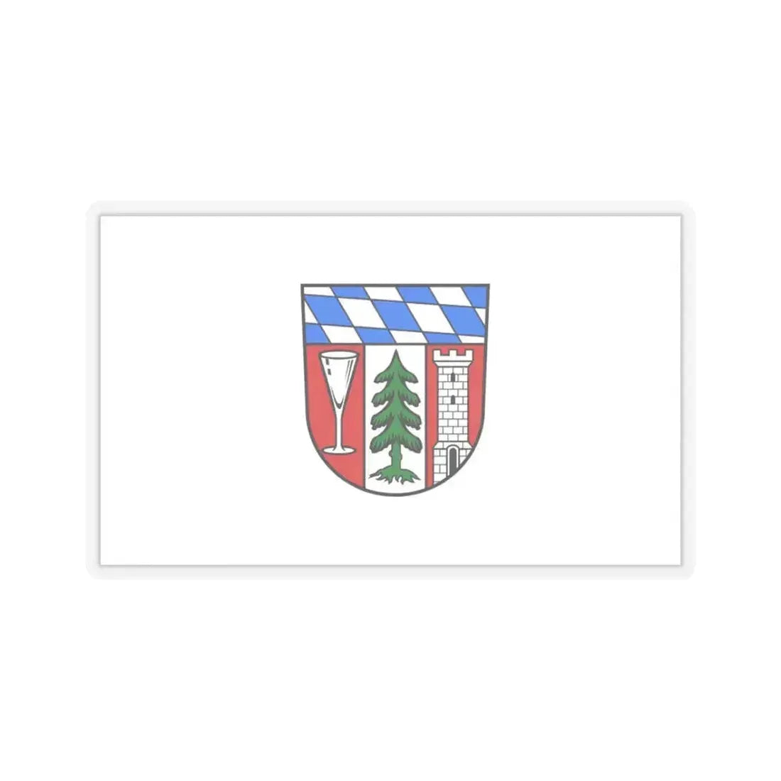 Flag of Regen Germany - STICKER Vinyl Kiss-Cut Decal 3 Inch Transparent - The Sticker Space