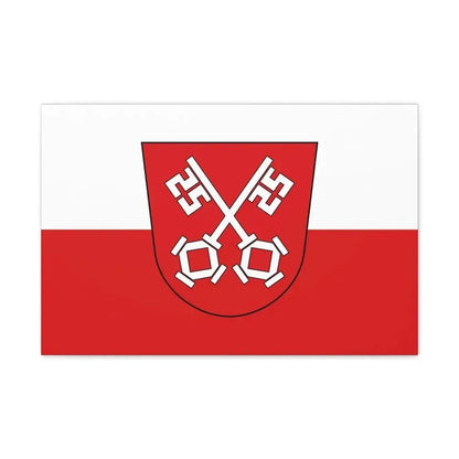Flag of Regensburg 2 Germany - Canvas Wall Art 24″ x 16″ 1.25" - The Sticker Space