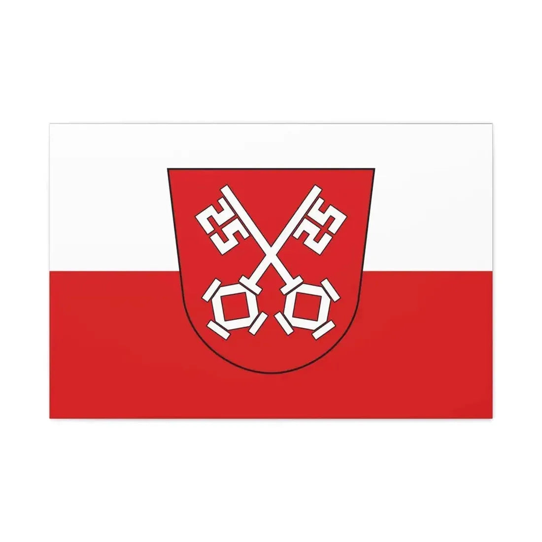 Flag of Regensburg 2 Germany - Canvas Wall Art 36" x 24" 1.25" - The Sticker Space