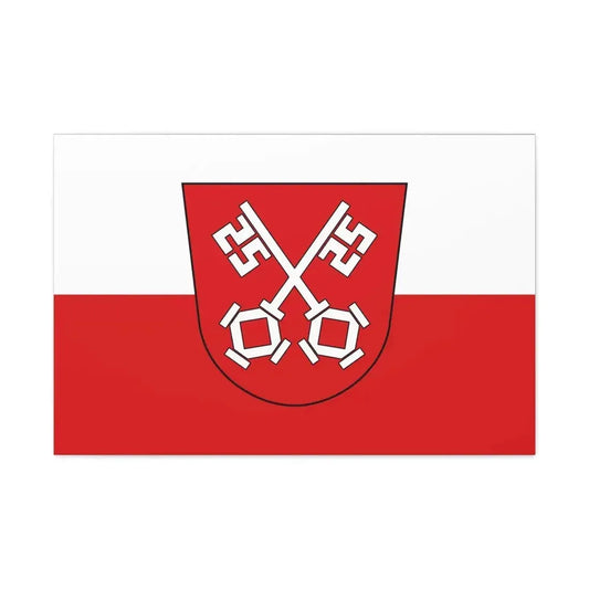 Flag of Regensburg 2 Germany - Canvas Wall Art 36" x 24" 1.25" - The Sticker Space
