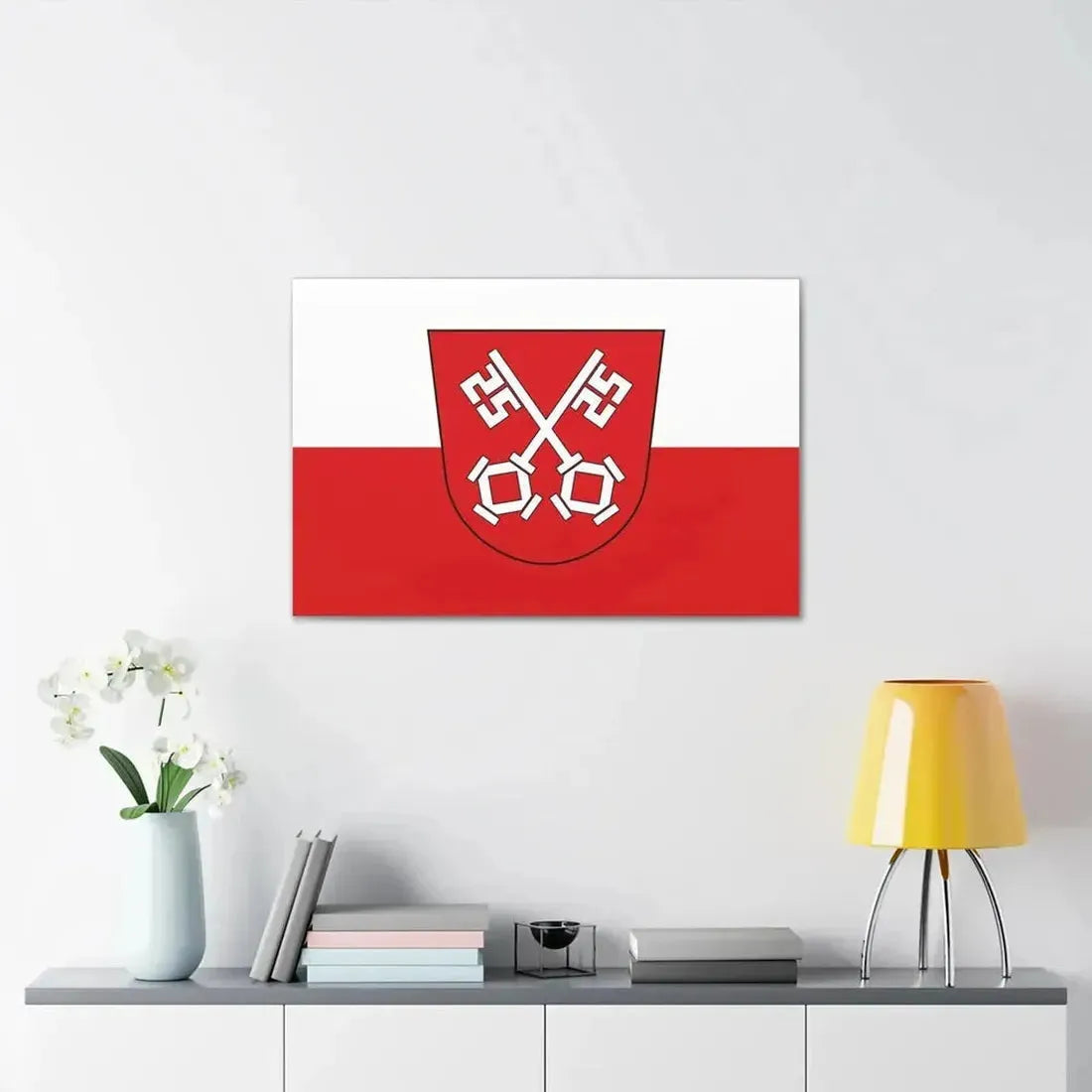 Flag of Regensburg 2 Germany - Canvas Wall Art - The Sticker Space