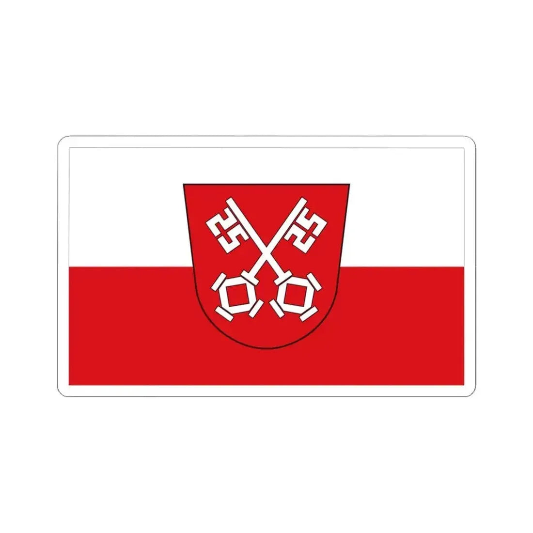 Flag of Regensburg 2 Germany - STICKER Vinyl Kiss-Cut Decal 3 Inch White - The Sticker Space