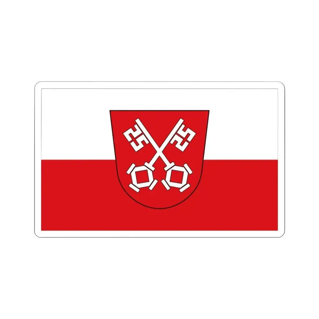 Flag of Regensburg 2 Germany - STICKER Vinyl Kiss-Cut Decal 4 Inch White - The Sticker Space