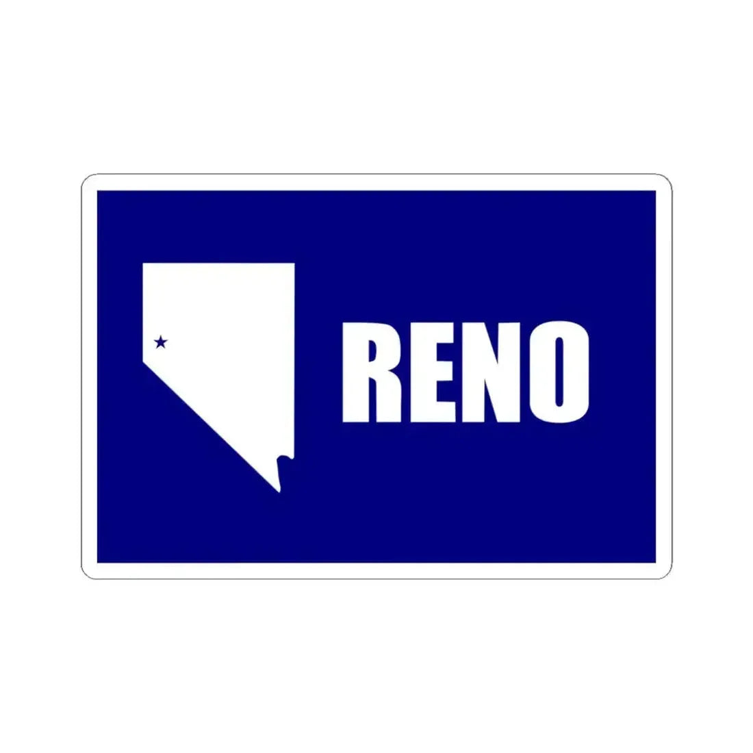 Flag of Reno Nevada 1959-2018 (United States) STICKER Vinyl Kiss-Cut Decal 4 Inch White - The Sticker Space