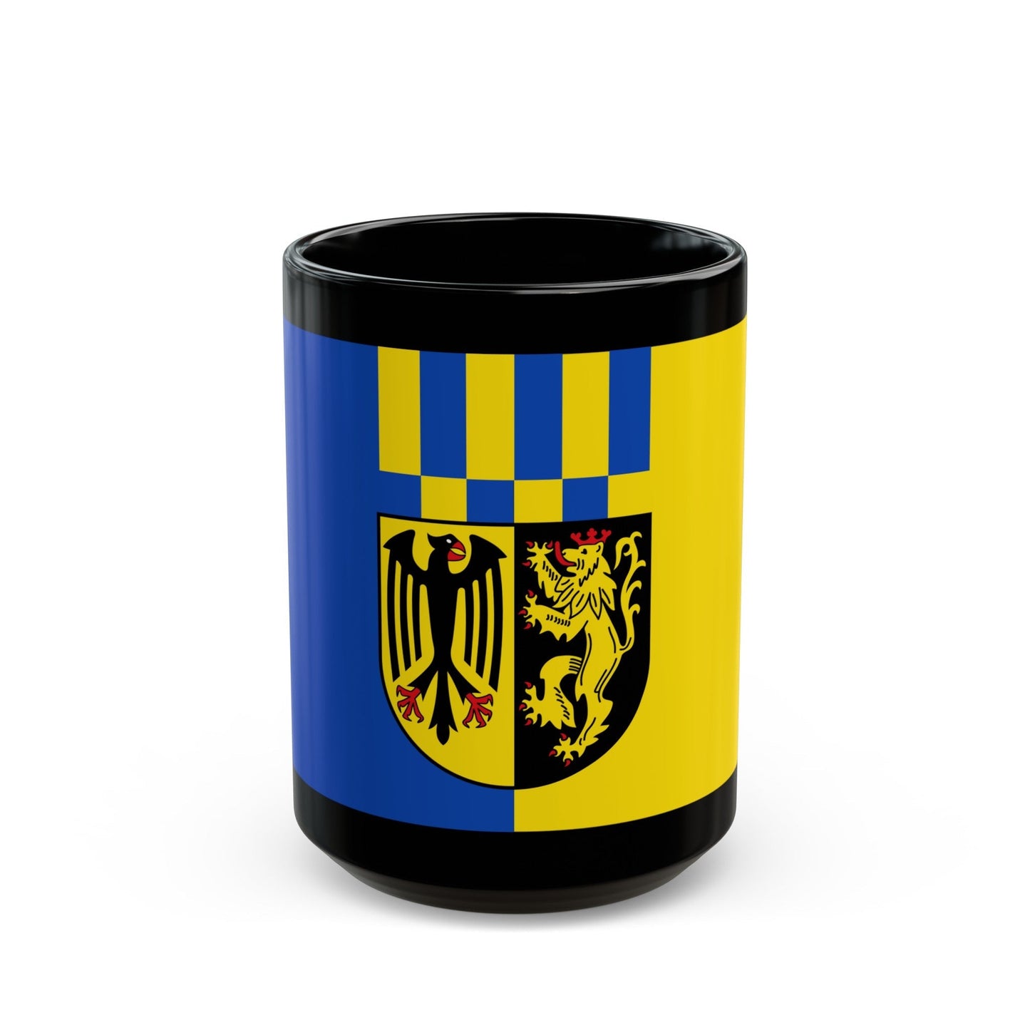 Flag of Rhein Hunsrueck Kreis Germany - Black Coffee Mug-15oz-The Sticker Space