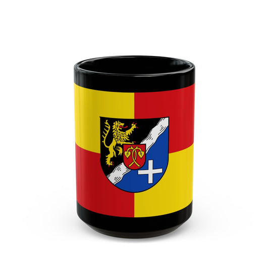 Flag of Rhein Pfalz Kreis Germany - Black Coffee Mug-15oz-The Sticker Space