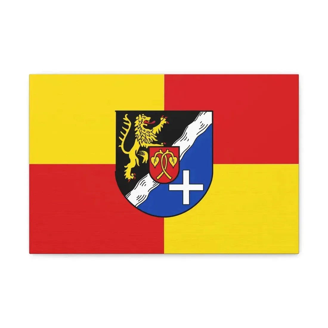 Flag of Rhein Pfalz Kreis Germany - Canvas Wall Art 18″ x 12″ 1.25" - The Sticker Space