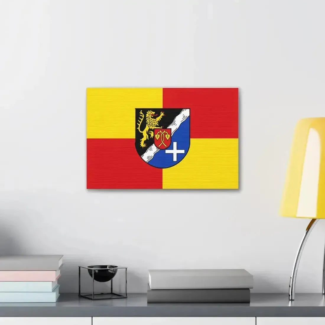 Flag of Rhein Pfalz Kreis Germany - Canvas Wall Art - The Sticker Space