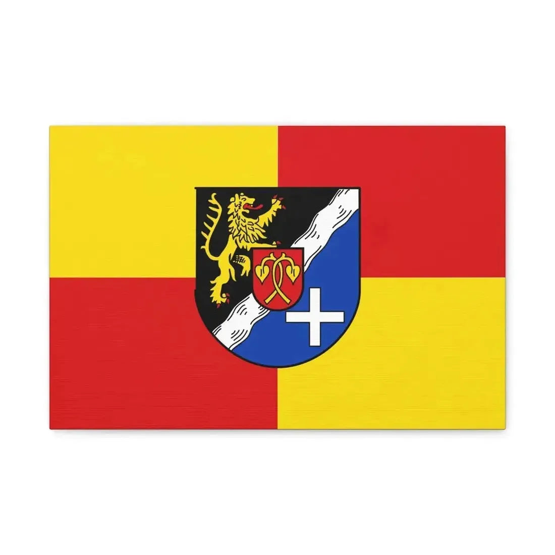 Flag of Rhein Pfalz Kreis Germany - Canvas Wall Art - The Sticker Space