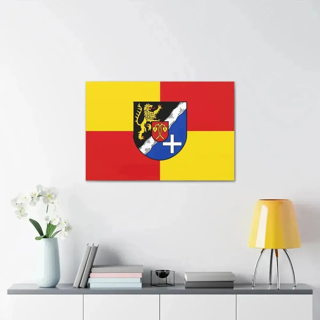 Flag of Rhein Pfalz Kreis Germany - Canvas Wall Art - The Sticker Space