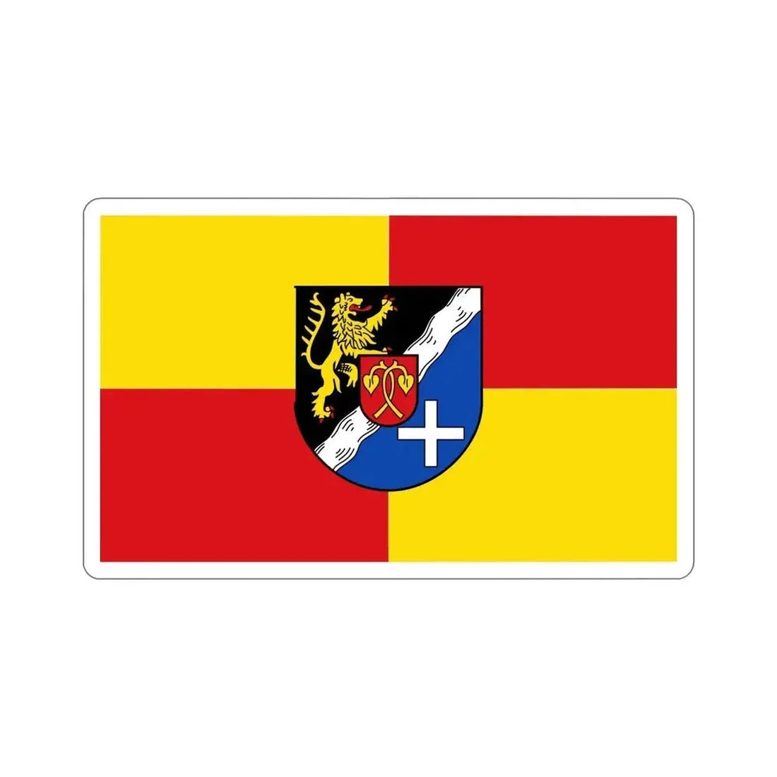 Flag of Rhein Pfalz Kreis Germany STICKER Vinyl Die-Cut Decal 5 Inch - The Sticker Space