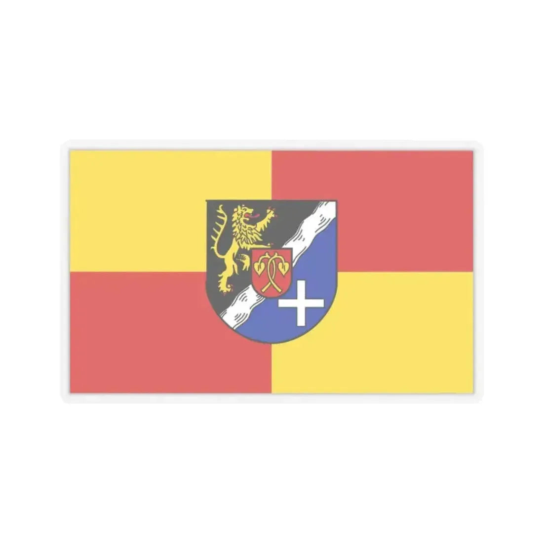 Flag of Rhein Pfalz Kreis Germany - STICKER Vinyl Kiss-Cut Decal 2 Inch Transparent - The Sticker Space