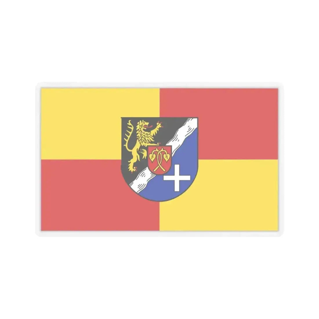 Flag of Rhein Pfalz Kreis Germany - STICKER Vinyl Kiss-Cut Decal 3 Inch Transparent - The Sticker Space