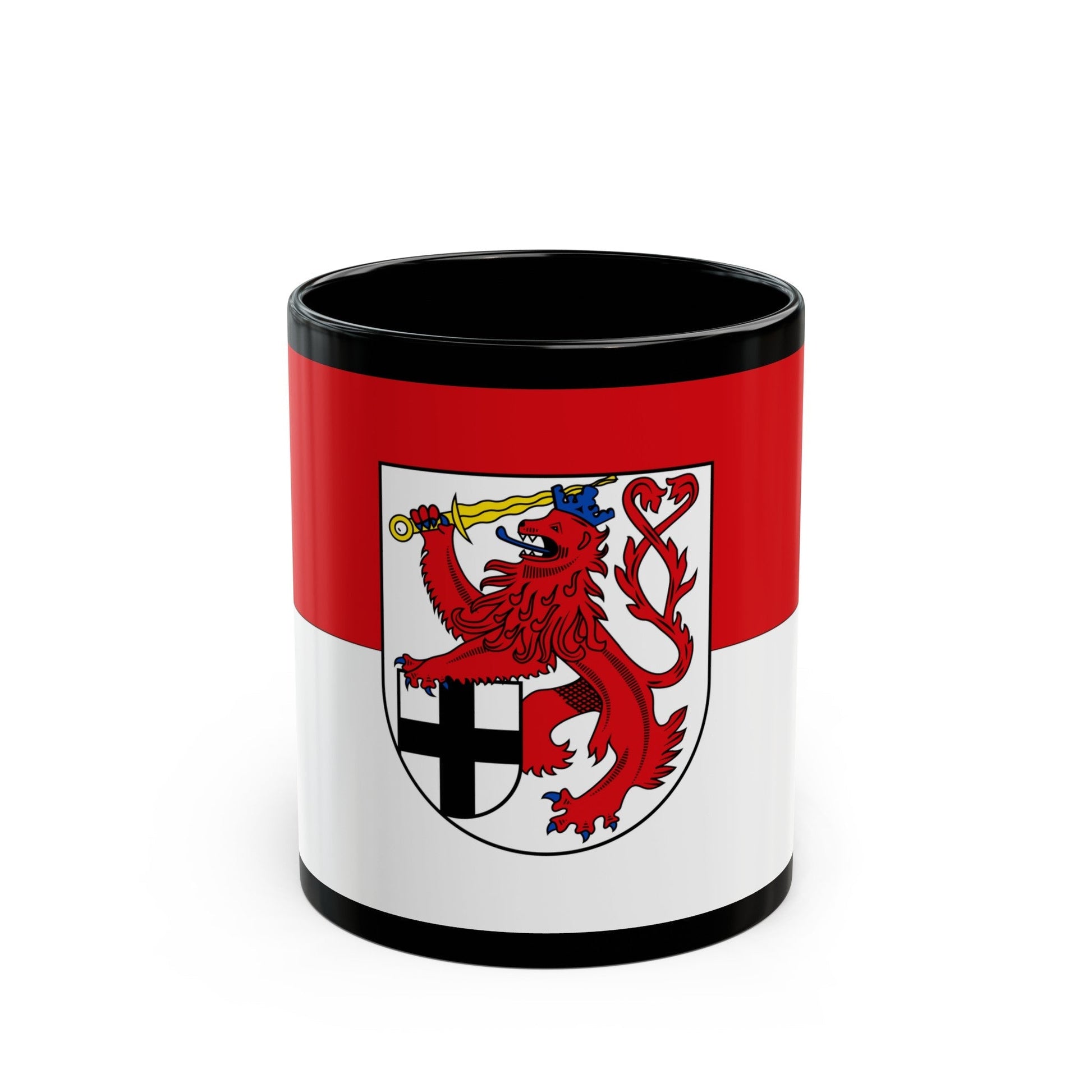 Flag of Rhein Sieg Kreis Germany - Black Coffee Mug-11oz-The Sticker Space