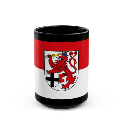 Flag of Rhein Sieg Kreis Germany - Black Coffee Mug-15oz-The Sticker Space