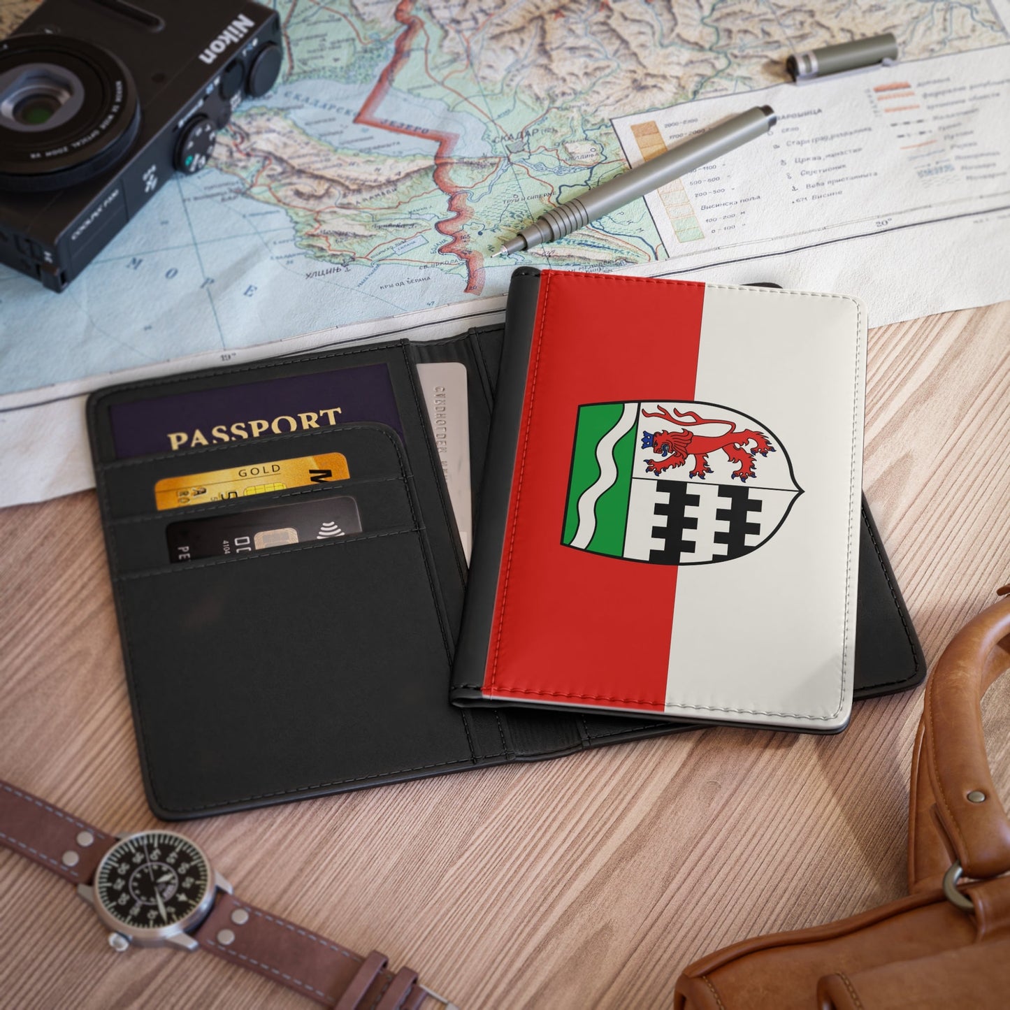 Flag of Rheinisch Bergischer Germany - Passport Holder