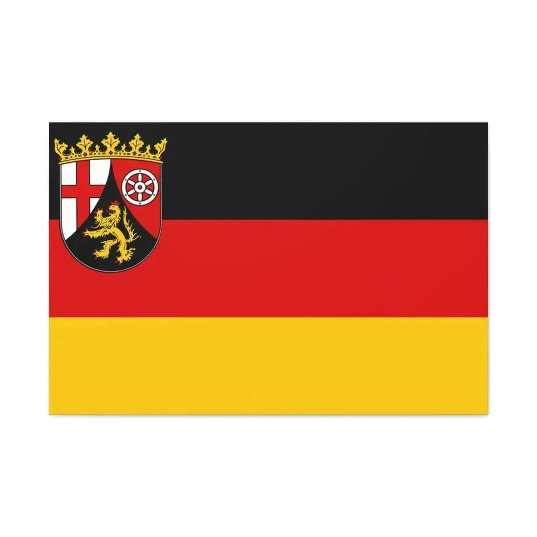 Flag of Rhineland Palatinate Germany - Canvas Wall Art 36" x 24" 1.25" - The Sticker Space