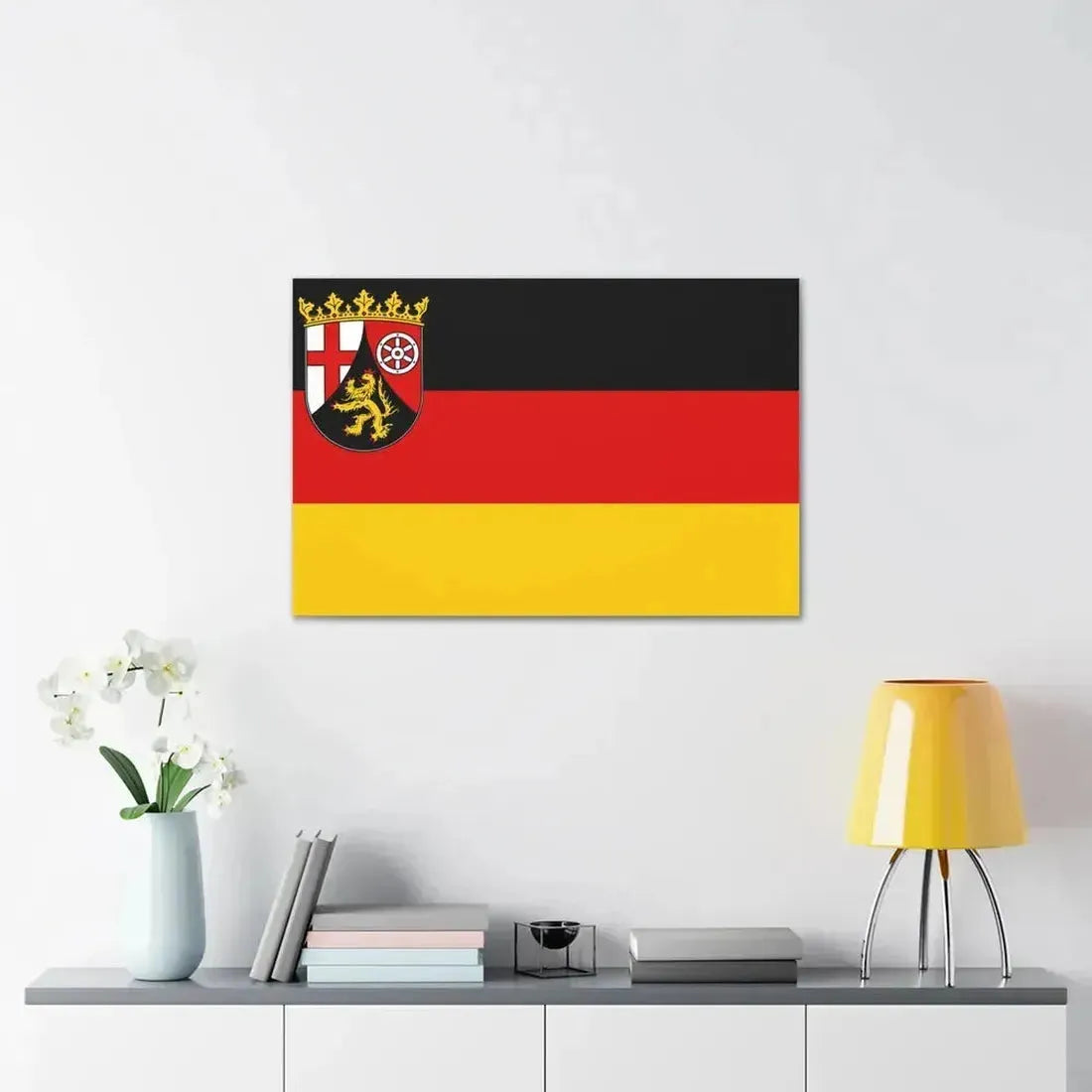 Flag of Rhineland Palatinate Germany - Canvas Wall Art - The Sticker Space