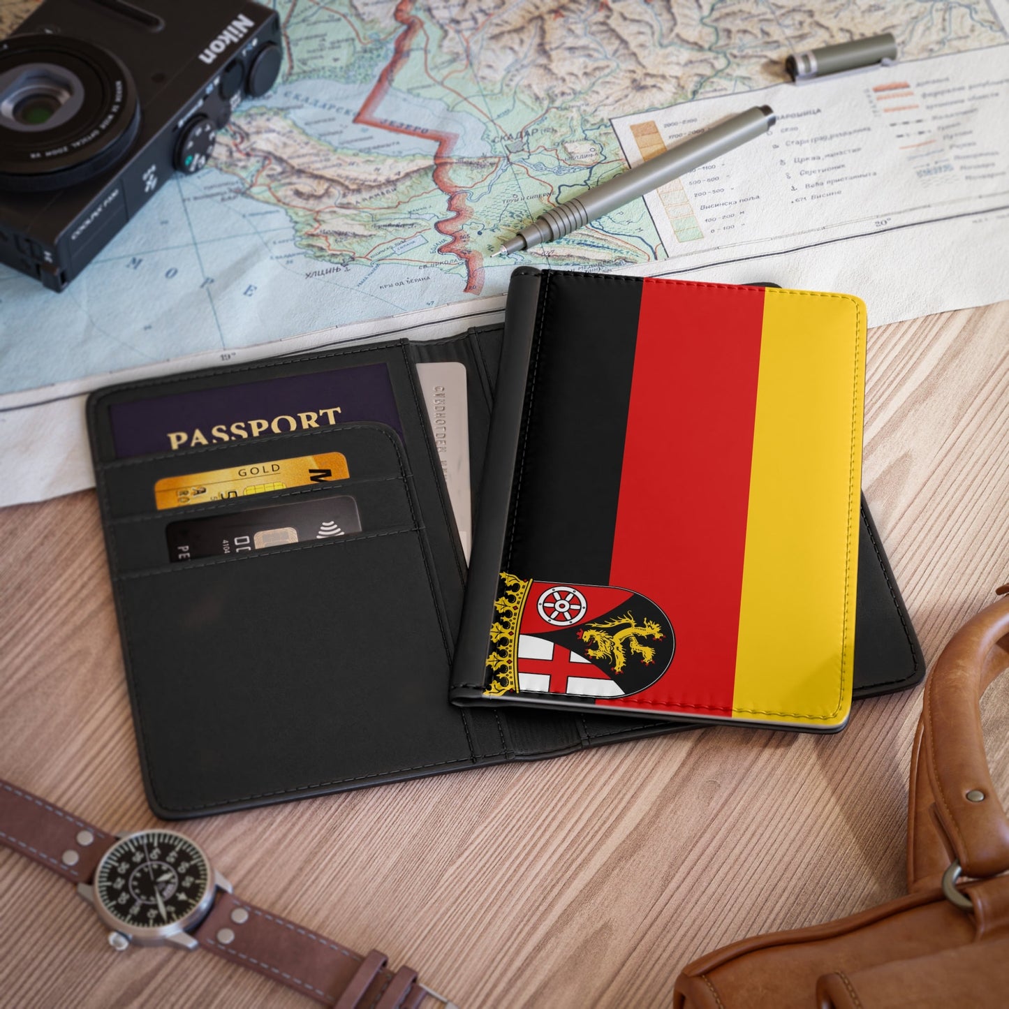 Flag of Rhineland Palatinate Germany - Passport Holder