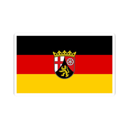 Flag of Rhineland-Palatinate with centered coat of arms (Germany) STICKER Vinyl Kiss-Cut Decal 2 Inch White - The Sticker Space