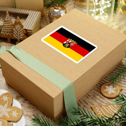Flag of Rhineland-Palatinate with centered coat of arms (Germany) STICKER Vinyl Kiss-Cut Decal - The Sticker Space