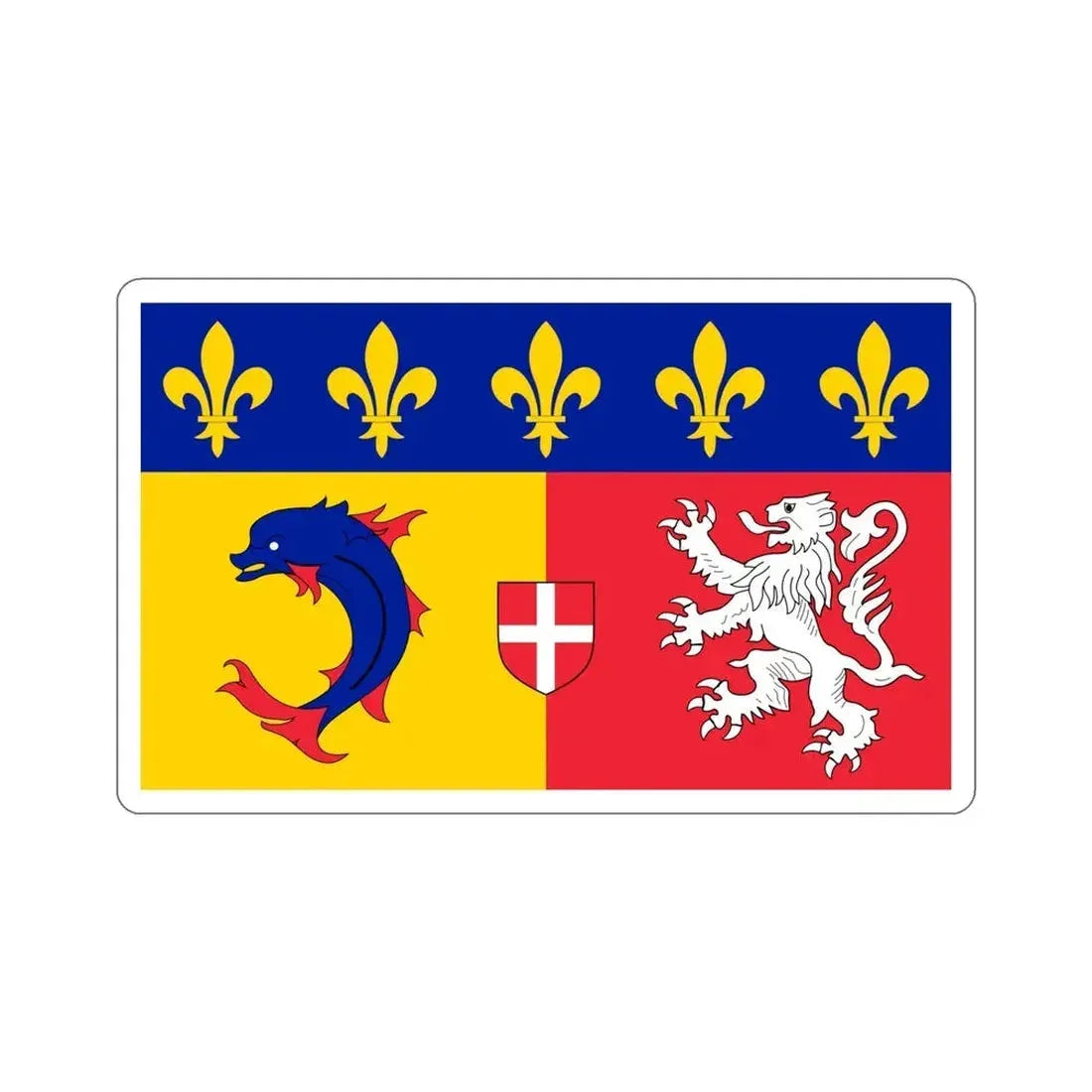 Flag of Rhône Alpes France STICKER Vinyl Die-Cut Decal 5 Inch - The Sticker Space