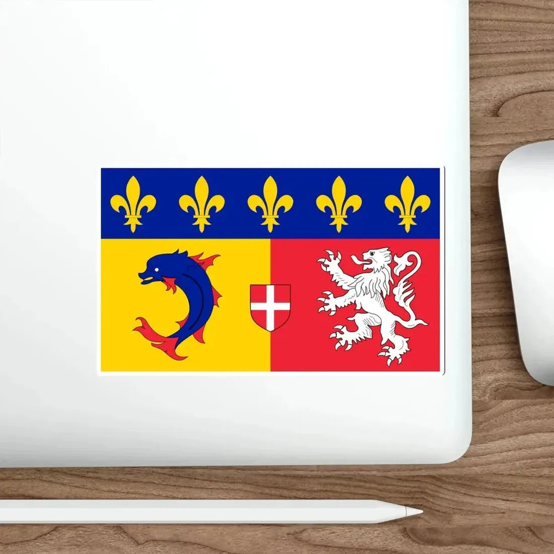 Flag of Rhône Alpes France STICKER Vinyl Die-Cut Decal - The Sticker Space