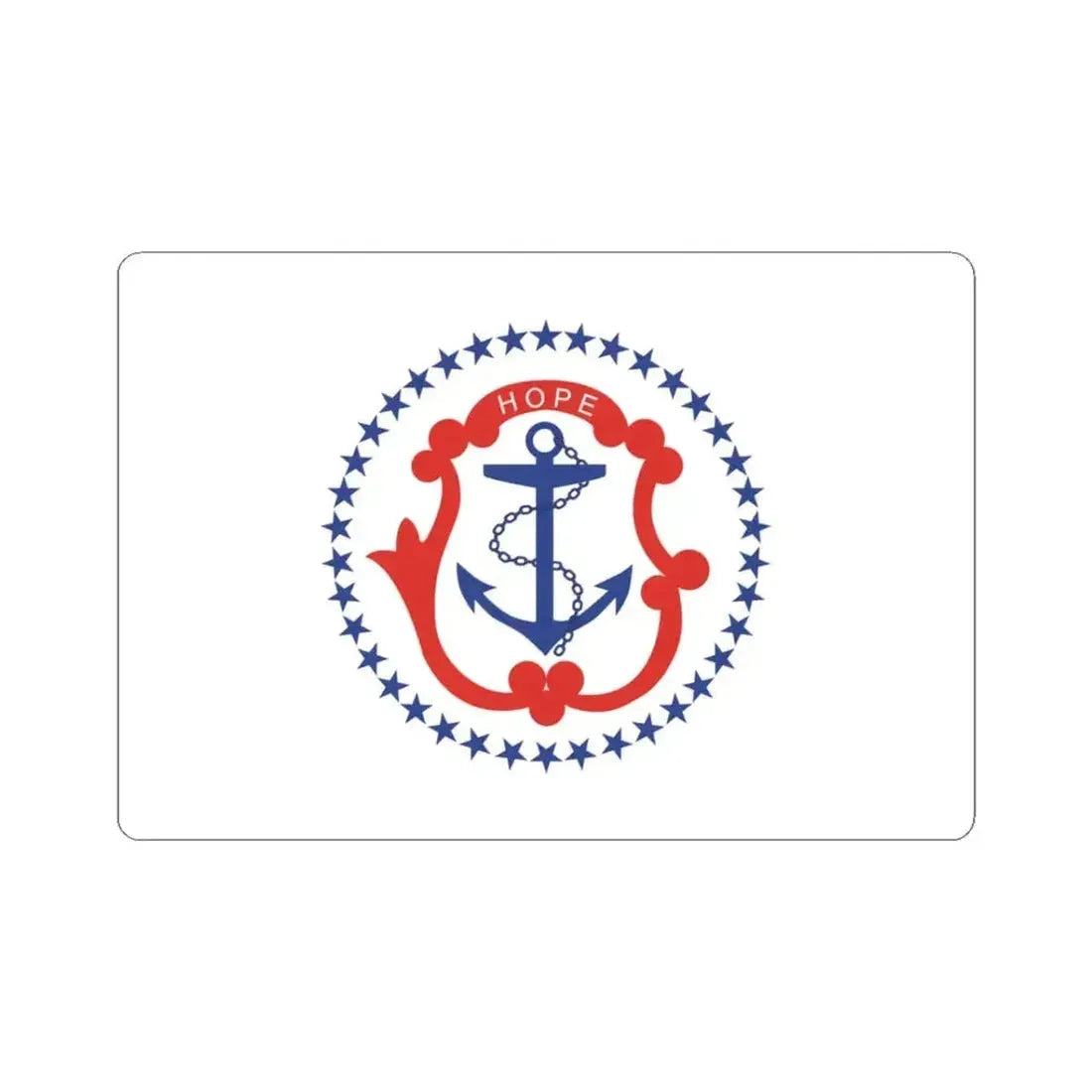 Flag of Rhode Island 1877-1882 (United States) STICKER Vinyl Kiss-Cut Decal 3 Inch White - The Sticker Space