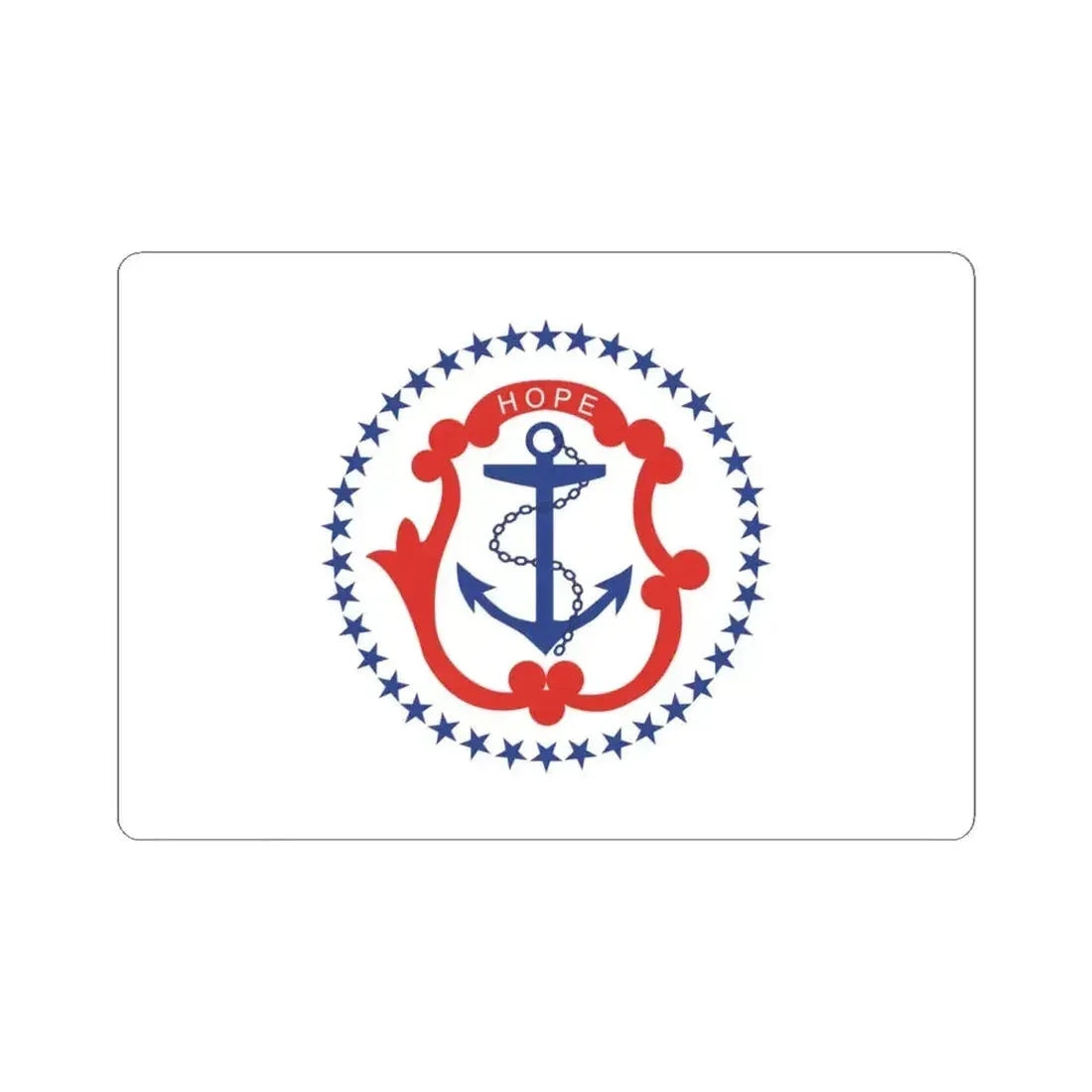 Flag of Rhode Island 1877-1882 (United States) STICKER Vinyl Kiss-Cut Decal 4 Inch White - The Sticker Space