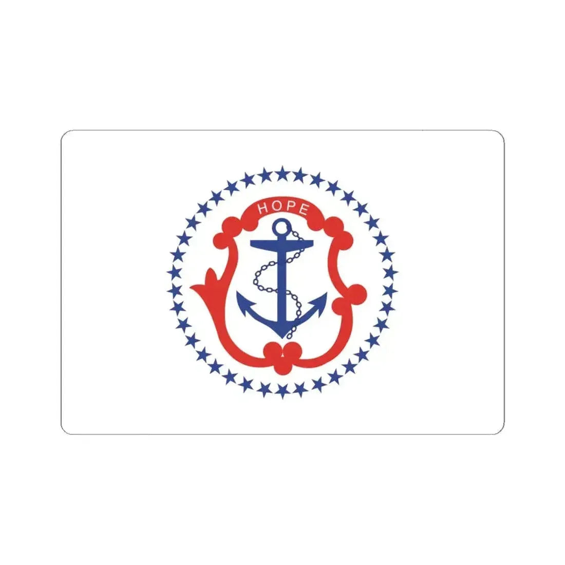 Flag of Rhode Island 1877-1882 (United States) STICKER Vinyl Kiss-Cut Decal 6 Inch White - The Sticker Space