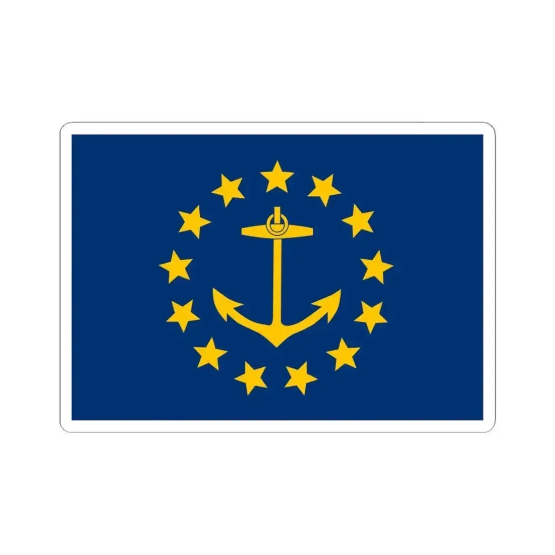 Flag of Rhode Island 1882-1897 (United States) STICKER Vinyl Kiss-Cut Decal 4 Inch White - The Sticker Space