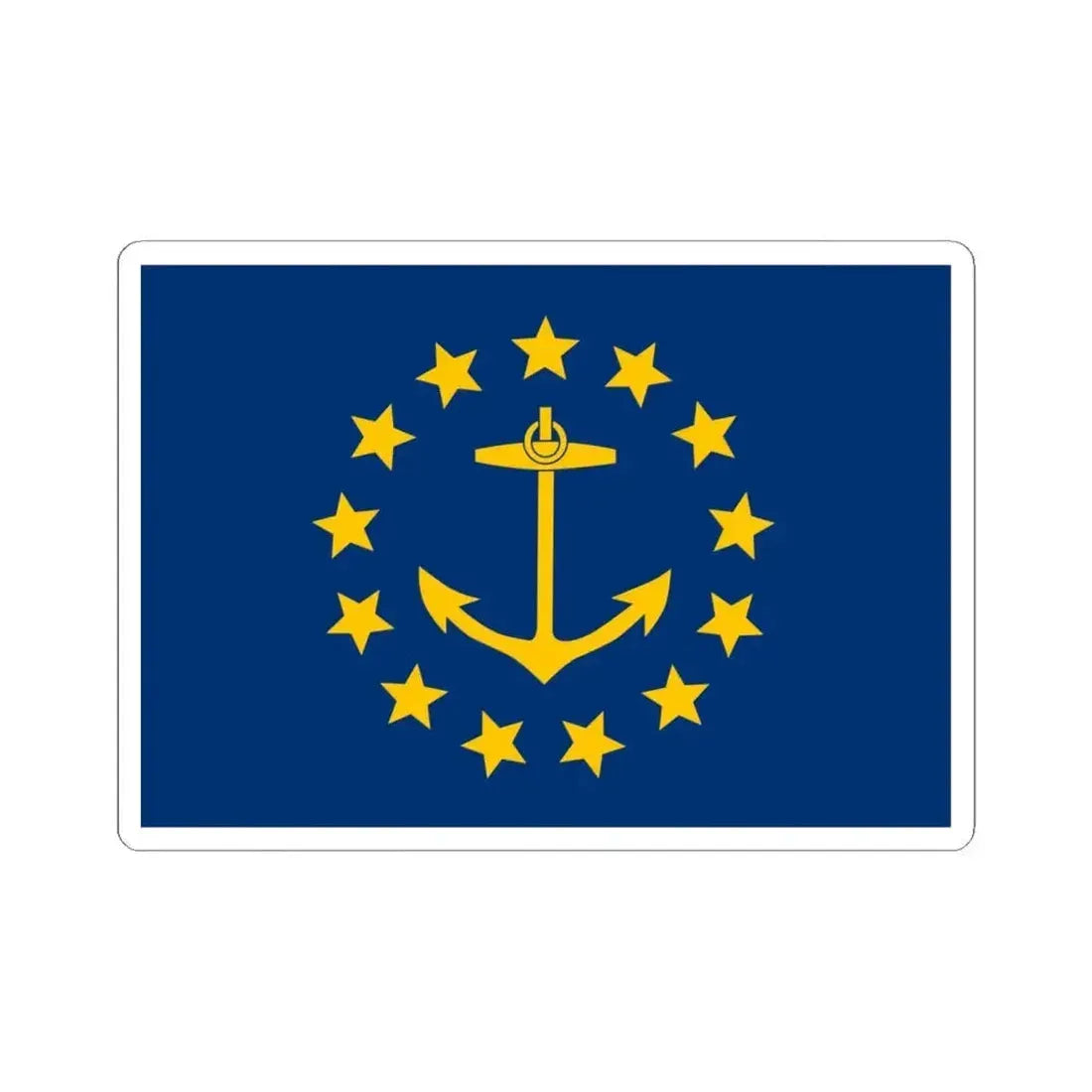 Flag of Rhode Island 1882-1897 (United States) STICKER Vinyl Kiss-Cut Decal 6 Inch White - The Sticker Space