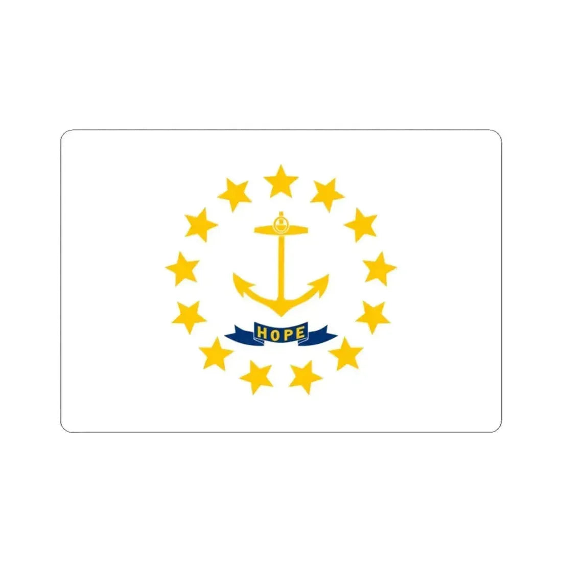 Flag of Rhode Island 3-2 (United States) STICKER Vinyl Kiss-Cut Decal 3 Inch White - The Sticker Space