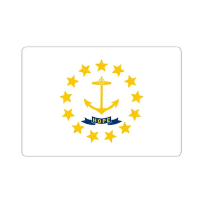 Flag of Rhode Island 3-2 (United States) STICKER Vinyl Kiss-Cut Decal 3 Inch White - The Sticker Space