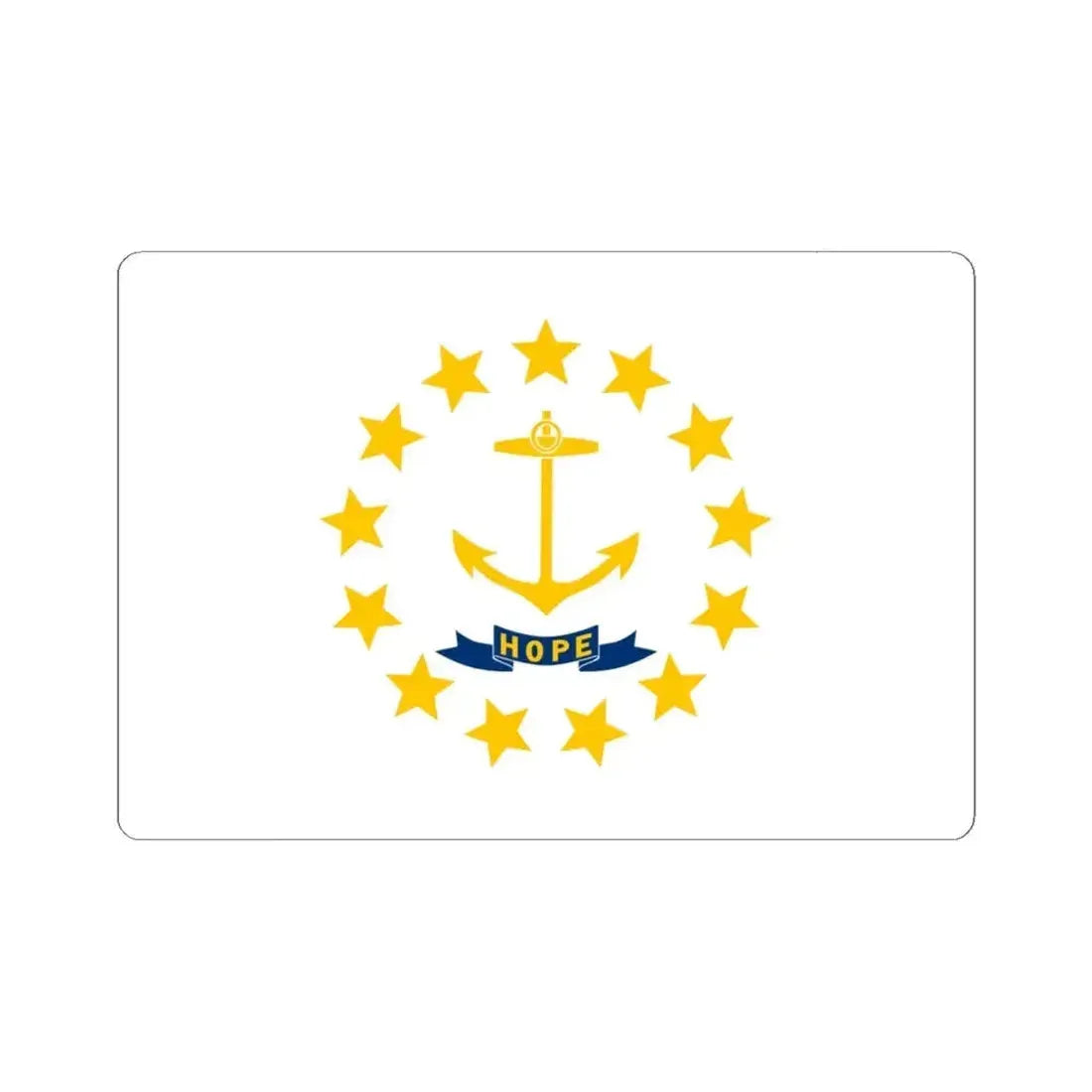 Flag of Rhode Island 3-2 (United States) STICKER Vinyl Kiss-Cut Decal 6 Inch White - The Sticker Space