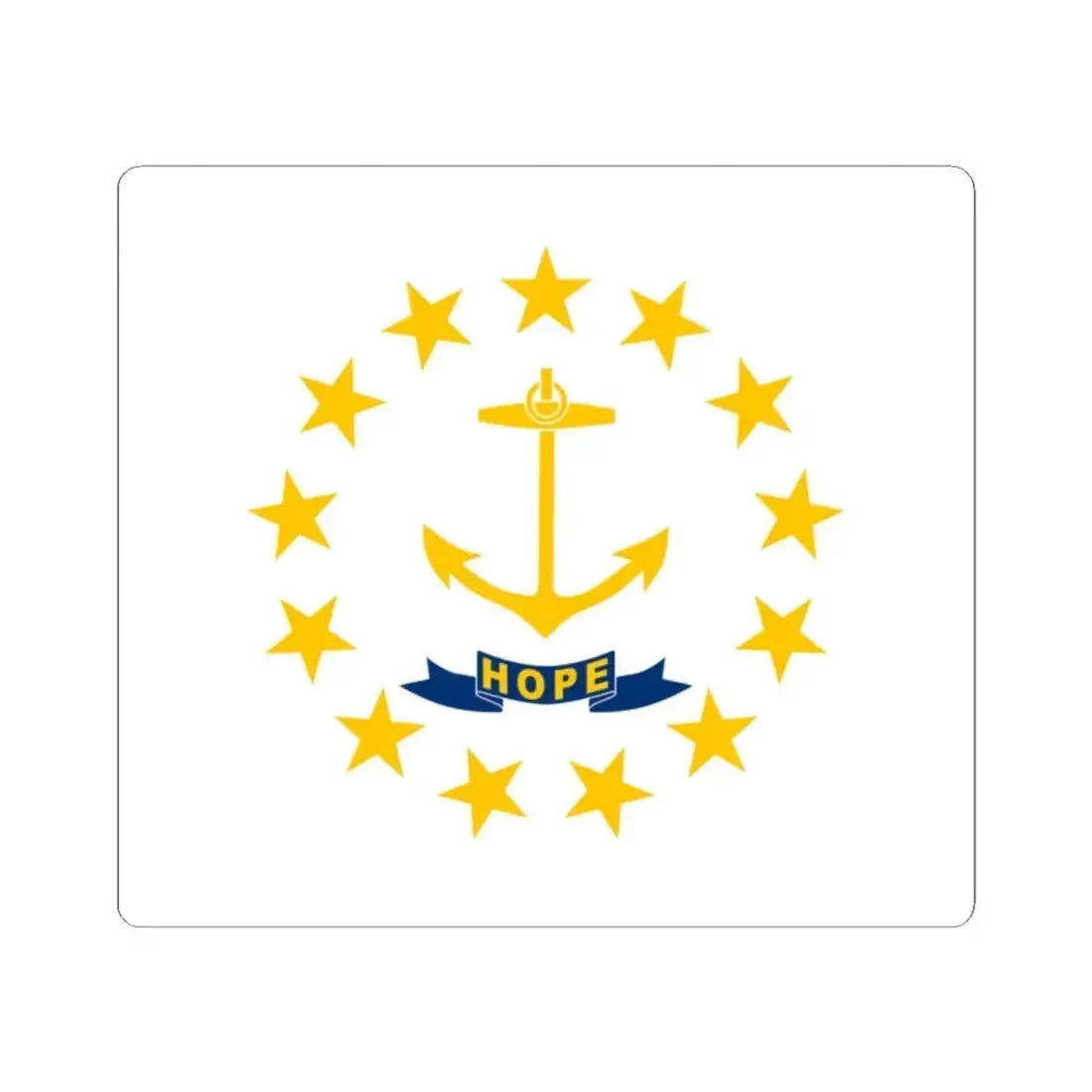 Flag of Rhode Island (United States) STICKER Vinyl Kiss-Cut Decal 2 Inch White - The Sticker Space