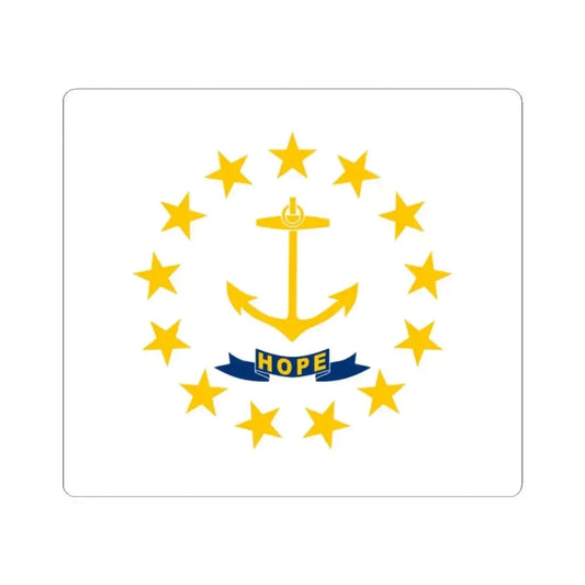 Flag of Rhode Island (United States) STICKER Vinyl Kiss-Cut Decal 2 Inch White - The Sticker Space